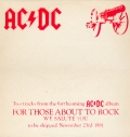 AC/DC For Those About To Rock (We Salute You) (Single)
