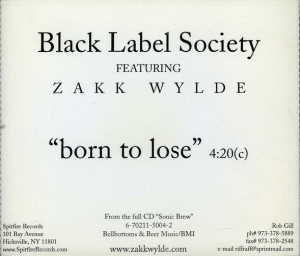 Black Label Society - Born to Lose