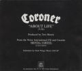 Coroner - About Life